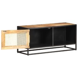 TV-benk 90x30x40 cm grovt mangotre med naturlig stokk