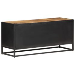 TV-benk 90x30x40 cm grovt mangotre med naturlig stokk