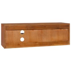 Veggmontert TV-benk 180x30x30 cm heltre teak