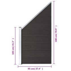 Gjerdepanel WPC 95x(105-180) cm svart