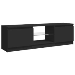 TV-benk med LED-lys svart 120x30x35,5 cm