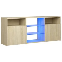 TV-benk med LED-lys sonoma eik 120x30x50 cm