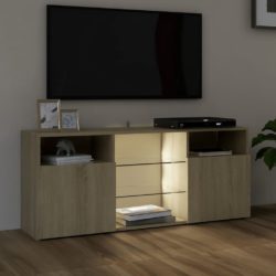 TV-benk med LED-lys sonoma eik 120x30x50 cm