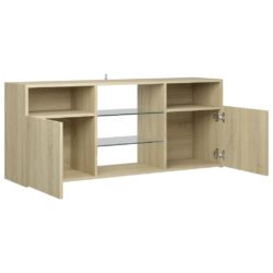 TV-benk med LED-lys sonoma eik 120x30x50 cm