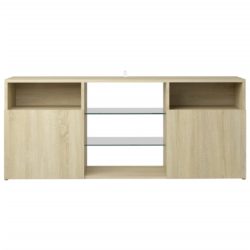 TV-benk med LED-lys sonoma eik 120x30x50 cm