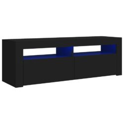 TV-benk med LED-lys svart 120x35x40 cm