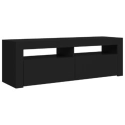 TV-benk med LED-lys svart 120x35x40 cm