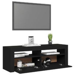 TV-benk med LED-lys svart 120x35x40 cm