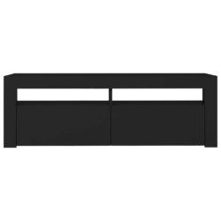 TV-benk med LED-lys svart 120x35x40 cm