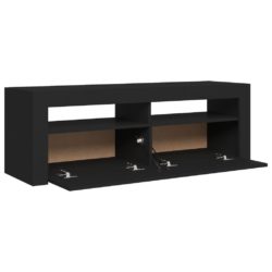 TV-benk med LED-lys svart 120x35x40 cm