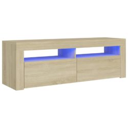 TV-benk med LED-lys sonoma eik 120x35x40 cm