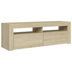 TV-benk med LED-lys sonoma eik 120x35x40 cm