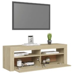 TV-benk med LED-lys sonoma eik 120x35x40 cm