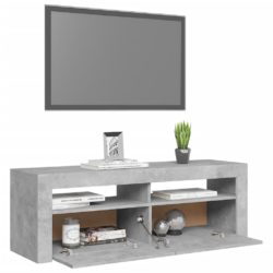 TV-benk med LED-lys betonggrå 120x35x40 cm