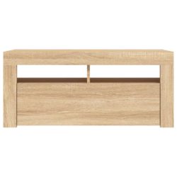 TV-benk med LED-lys sonoma eik 90x35x40 cm