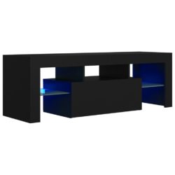 TV-benk med LED-lys svart 120x35x40 cm