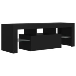 TV-benk med LED-lys svart 120x35x40 cm