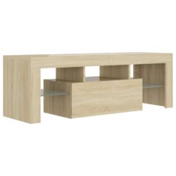 TV-benk med LED-lys sonoma eik 120x35x40 cm