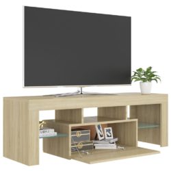 TV-benk med LED-lys sonoma eik 120x35x40 cm