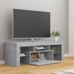 TV-benk med LED-lys betonggrå 120x35x40 cm