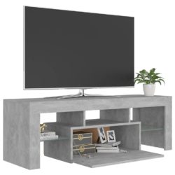 TV-benk med LED-lys betonggrå 120x35x40 cm