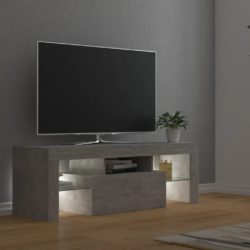 TV-benk med LED-lys betonggrå 120x35x40 cm