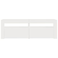 TV-benk med LED-lys hvit 120x35x40 cm