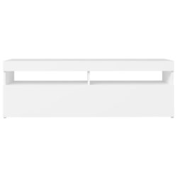 TV-benk med LED-lys hvit 120x35x40 cm