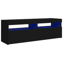 TV-benk med LED-lys svart 120x35x40 cm