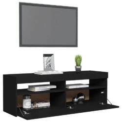 TV-benk med LED-lys svart 120x35x40 cm