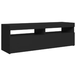 TV-benk med LED-lys svart 120x35x40 cm