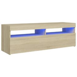 TV-benk med LED-lys sonoma eik 120x35x40 cm