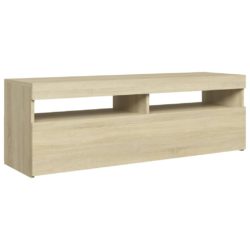 TV-benk med LED-lys sonoma eik 120x35x40 cm