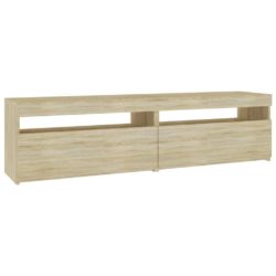 TV-benker 2 stk med LED-lys sonoma eik 75x35x40 cm