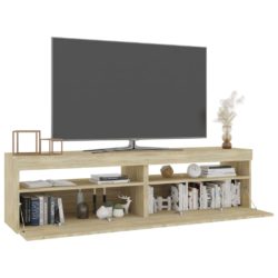 TV-benker 2 stk med LED-lys sonoma eik 75x35x40 cm