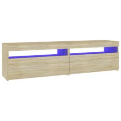 TV-benker 2 stk med LED-lys sonoma eik 75x35x40 cm