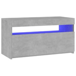 TV-benk med LED-lys betonggrå 75x35x40 cm