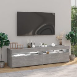 TV-benker 2 stk med LED-lys betonggrå 75x35x40 cm