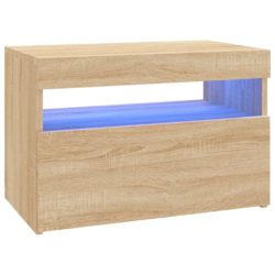 TV-benk med LED-lys sonoma eik 60x35x40 cm