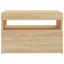 TV-benk med LED-lys sonoma eik 60x35x40 cm