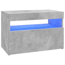 TV-benker med LED-lys 2 stk betonggrå 60x35x40 cm