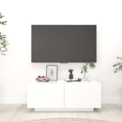 TV-benk hvit 100x35x40 cm konstruert tre