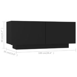 TV-benk svart 100x35x40 cm konstruert tre