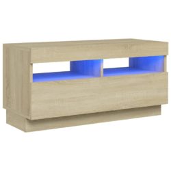 TV-benk med LED-lys sonoma eik 80x35x40 cm