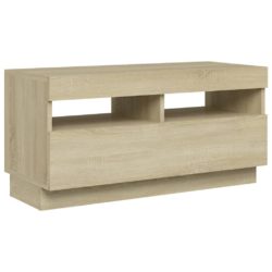 TV-benk med LED-lys sonoma eik 80x35x40 cm