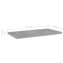 Hylleplater 8 stk betonggrå 40x20x1,5 cm konstruert tre