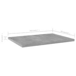 Hylleplater 4 stk betonggrå 40x30x1,5 cm konstruert tre