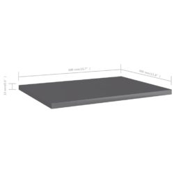 Hylleplater 8 stk høyglans grå 40x30x1,5 cm konstruert tre