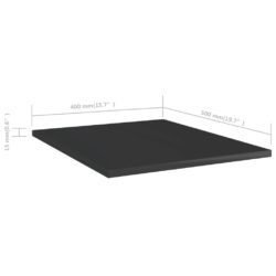 Hylleplater 8 stk høyglans svart 40x50x1,5 cm konstruert tre