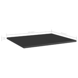 Hylleplater 8 stk høyglans svart 60x50x1,5 cm konstruert tre